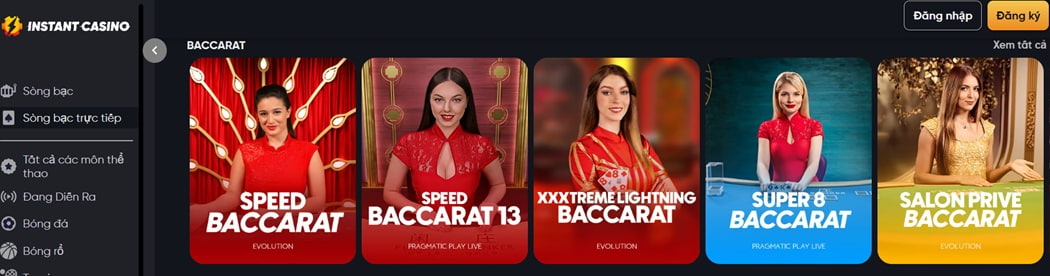 Instant Casino Homepage